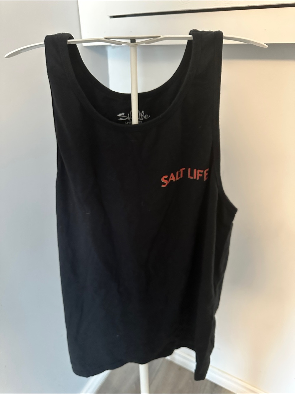 Salt Life Black Tank with Coral Logo size M